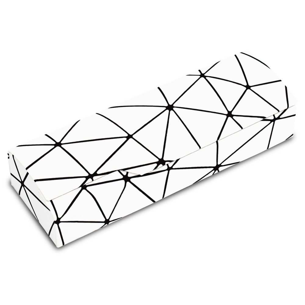 Abwuulq- lattice dazzling glasses case,Portable protective case for glassesFashion glasses rigid cover,unisex (Simple white)