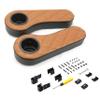NOKINS Golf Cart Diamond Flip Armrest with Cup Holder, No Drilling, Inward Installation for Club Car EzGo Yamaha Rear Seat Kit Brown&Black view 1