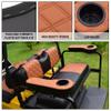 NOKINS Golf Cart Diamond Flip Armrest with Cup Holder, No Drilling, Inward Installation for Club Car EzGo Yamaha Rear Seat Kit Brown&Black view 2