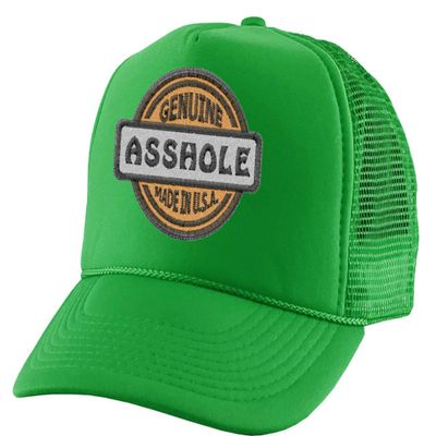 Adult Trucker Hat Genuine Made in USA Hole Embroidered Cotton Vacation Baseball Cap Adjustable Summer Mesh Back (Kelly Green)