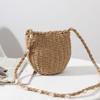 MANFER Womens Straw Woven Tote Large Beach Bag with Zipper Closure, Handmade Woven Handbag Hobo Bag, Summer Beach Shoulder Bag, Cute Shell Bucket Bag Hand Messenger Bag view 1