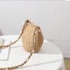MANFER Womens Straw Woven Tote Large Beach Bag with Zipper Closure, Handmade Woven Handbag Hobo Bag, Summer Beach Shoulder Bag, Cute Shell Bucket Bag Hand Messenger Bag view 3
