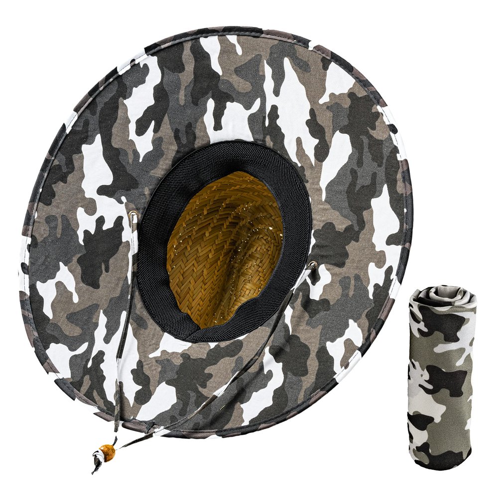 DAG Gear Printed Pattern Sun Hat with 1 UV Face Shield Neck Gaiter Included (Gray Camo)