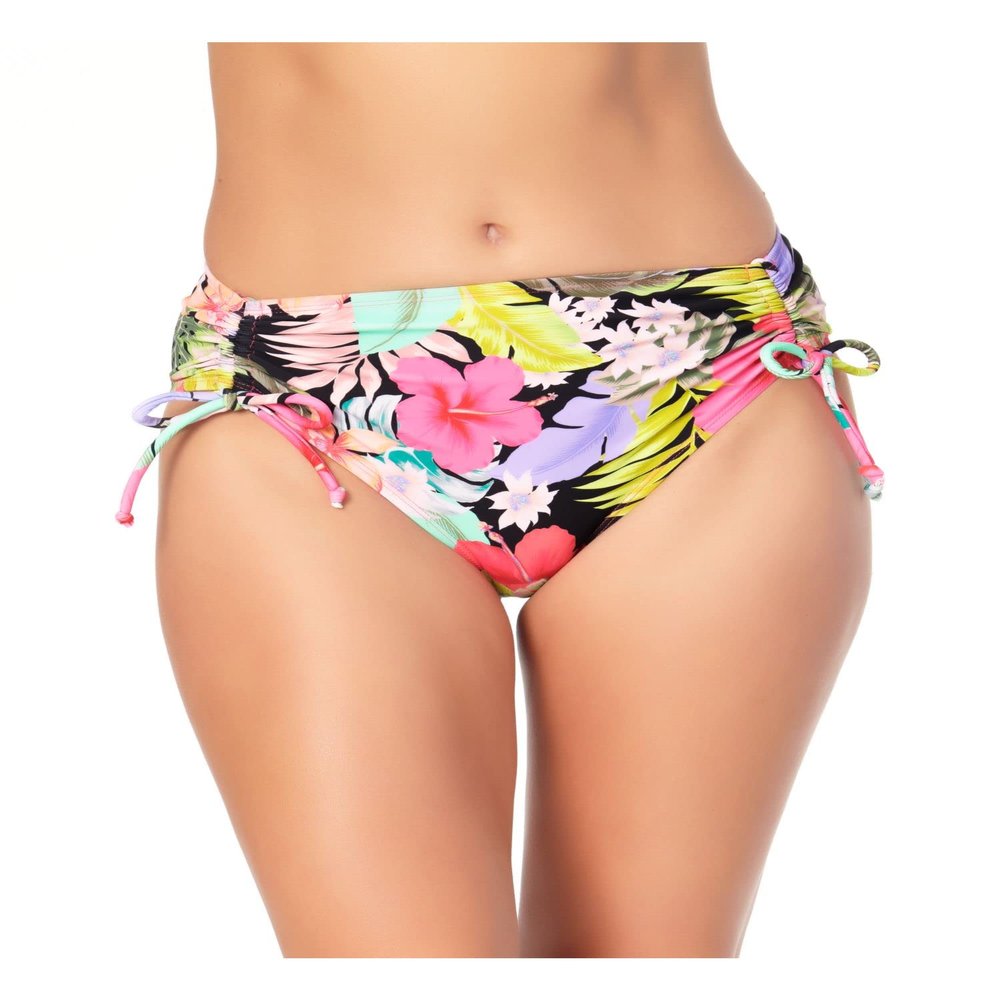 California Waves Womens Juniors Floral Shirred Swim Bottom Separates Pink S