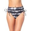 California Waves Juniors' Tie-Dyed High-Waist Bikini Bottoms Black Medium view 1