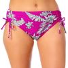 California Waves Women's Multi Color Floral Stretch Lined Moderate Coverage Side Tie Swimsuit Bottom XS Pink view 1
