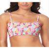California Waves Womens Juniors Floral Smocked Swim Top Separates White S view 1