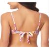 California Waves Women's Multi Color Printed Stretch Bikini Smocked Removable Cups Tie Convertible Bandeau Swimsuit Top M view 2