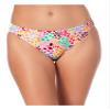 California Waves Women's White Printed Stretch Lined Moderate Coverage Hipster Swimsuit Bottom L view 1