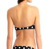 California Waves Women's Black Polka Dot Stretch Convertible Ring Bandeau Swimsuit Top XS view 2