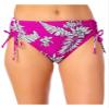 California Waves Juniors High Waist Cinch Tie Sides Bikini Swimsuit Bottoms Pink White Medium view 1