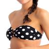 California Waves Womens Polkadot Bandeau Bikini Swim top Black S view 1
