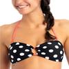 California Waves Womens Polkadot Bandeau Bikini Swim top Black S view 3