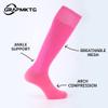 GRAPMKTG 3 Pack Softball Soccer Baseball Socks for Youth Men and Women Football Knee High Socks for Kids Adult Tube Socks for Boys Girls Pink Small view 4