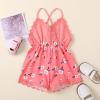 AnFeng Baby Girl Pineapple Clothes Romper Backless Suspender Jumpsuit Printed Toddler Ruffles Girls Floral (Pink, 2-3 Years) view 2