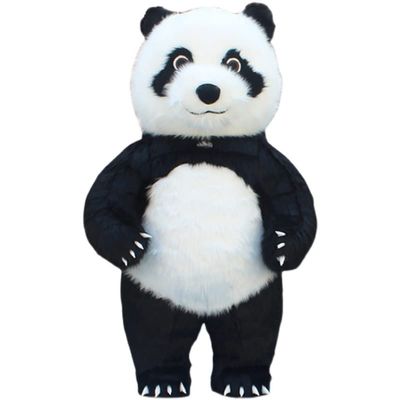 Inflatable Panda Costumes Party Advertising Cosplay Plush Cartoon Costume Customize for Adult Character Mascot Funny Dress mascot costumes for adults, Black and White, 102 inches