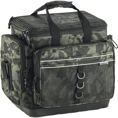 DODO DEER Fishing Tackle Bag Large Tackle Box Fishing Bag Water Resistant Fishing Gear Storage Bag with Rod Holder for Freshwater & Saltwater (Large Incognito Camouflage Without Trays,Large)