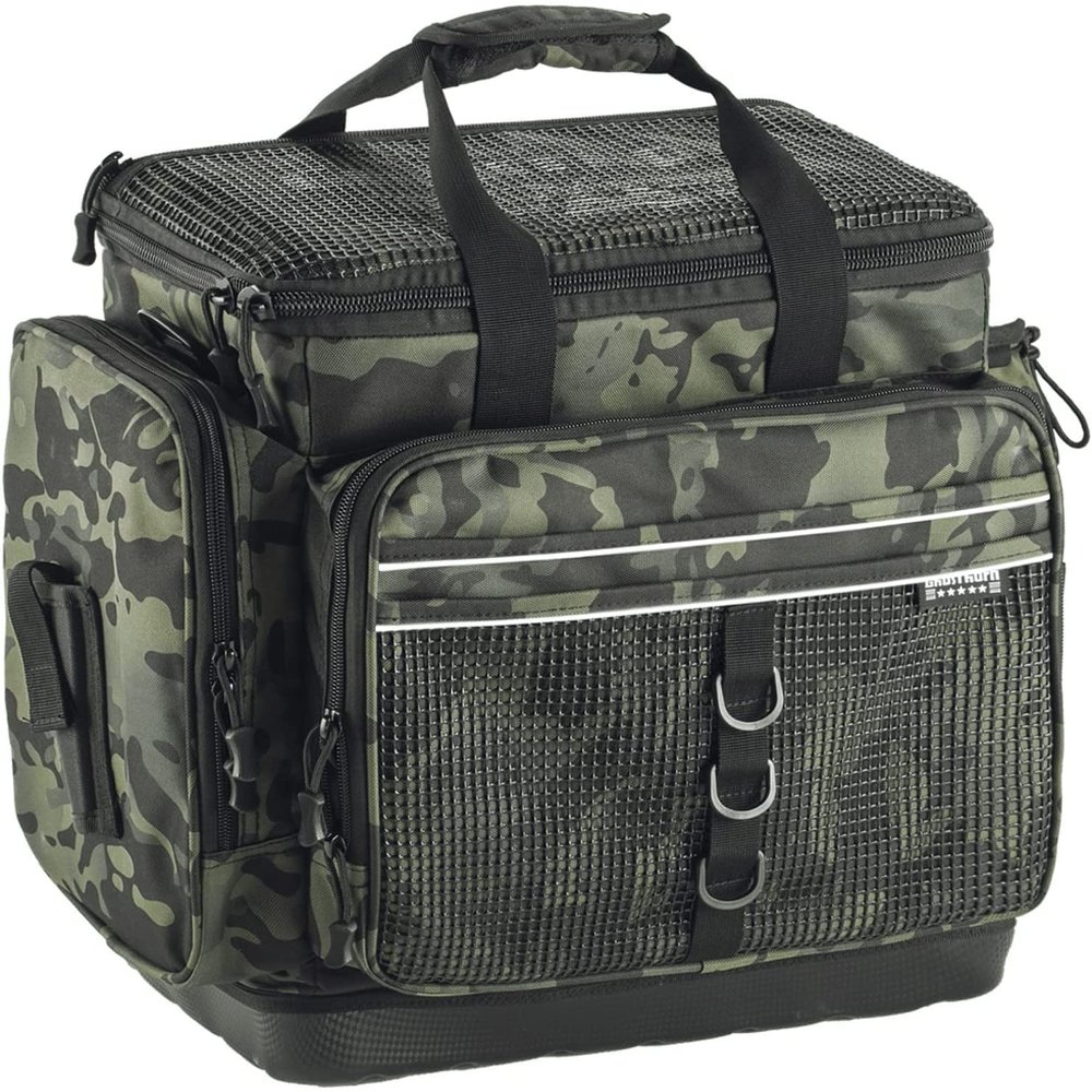DODO DEER Fishing Tackle Bag Large Tackle Box Fishing Bag Water Resistant Fishing Gear Storage Bag with Rod Holder for Freshwater & Saltwater (Large Incognito Camouflage Without Trays,Large)