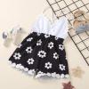 AnFeng Baby Girls Suspender Sunflower Romper Toddler Jumpsuit Backless Ruffles Printed Jumpsuit (Black, 2-3 Years) view 3