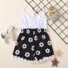 AnFeng Baby Girls Suspender Sunflower Romper Toddler Jumpsuit Backless Ruffles Printed Jumpsuit (Black, 2-3 Years) view 4