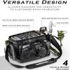 DODO DEER Fishing Tackle Bag Large Tackle Box Fishing Bag Water Resistant Fishing Gear Storage Bag with Rod Holder for Freshwater & Saltwater (Small Multicam Black with 4 Trays,Standard) view 3