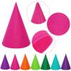 Fengek 16 Packs Gnome Costume Sets, 7 Pcs Felt Cone Dwarf Hats, 7 Pcs White Fake Beard and 2 Pcs Fake Ears for Halloween Christmas Cosplay view 2
