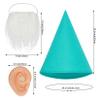Fengek 16 Packs Gnome Costume Sets, 7 Pcs Felt Cone Dwarf Hats, 7 Pcs White Fake Beard and 2 Pcs Fake Ears for Halloween Christmas Cosplay view 3