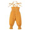 AnFeng Girls Solid Sling Jumpsuits Stretchy Short Jumpsuit Pants Summer Hawaii Outfit Clothing Halter Tie (Yellow, 12 Months) view 1