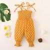 AnFeng Girls Solid Sling Jumpsuits Stretchy Short Jumpsuit Pants Summer Hawaii Outfit Clothing Halter Tie (Yellow, 12 Months) view 4