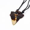 2pcs Artificial Bone Carving Shark Tooth Pendant Necklace Set Leather Shark Teeth Fossil Adjustable Cord for Men Summer Beach Surfer Cool Prehistoric Jewelry view 3
