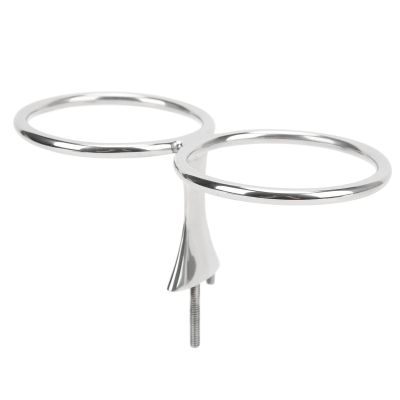 Double Ring Drink Holder Double Ring Cup Drink Holder Stainless Steel Beverage Bottle Storage Rack for Marine Yachts Boats RV