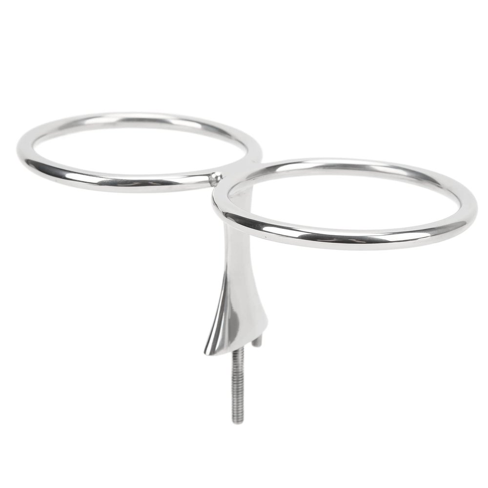 Double Ring Drink Holder Double Ring Cup Drink Holder Stainless Steel Beverage Bottle Storage Rack for Marine Yachts Boats RV