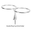 Double Ring Drink Holder Double Ring Cup Drink Holder Stainless Steel Beverage Bottle Storage Rack for Marine Yachts Boats RV view 2
