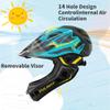 EULANT Childrens Full Face Helmet with Chin Guard, Bicycle Helmet for Girls and Boys Aged 6 Years, Fits Head Size 48-56 cm (Blue and Yellow, Medium=52-56cm/20.5-22inch) view 2