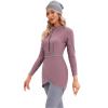 AWIBMK Womens Muslim Swimsuits Long Sleeve Printed Top Swim Pants with Chest Pads Full Coverage Swimwear Modest Islamic Hijab Ladies Beachwear Swimming Burkini Bathing Suit 3PCS Purple Pink Large view 4