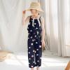 AnFeng Toddler Kids Girls Jumpsuit Floral Playsuit Strap Romper Ruffle Sleeve Button Shorts Overall High (Black, 2-3 Years) view 2