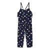 AnFeng Toddler Kids Girls Jumpsuit Floral Playsuit Strap Romper Ruffle Sleeve Button Shorts Overall High (Black, 2-3 Years) view 3