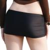 CHICTRY Womens Semi See-Through Pencil Micro Mini Skirt Ice Silk Package Hip Short Skirt for Party Nightout Wear 2# Black One Size view 2