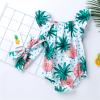 AnFeng Girls Solid Sling Jumpsuits Halter Jumpsuit Floral Ruffle Jumpsuit Elastic Waisted Shorts Jumpsuit (Blue, 0-3 Months) view 2