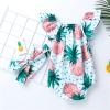 AnFeng Girls Solid Sling Jumpsuits Halter Jumpsuit Floral Ruffle Jumpsuit Elastic Waisted Shorts Jumpsuit (Blue, 0-3 Months) view 3