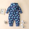 AnFeng Girls Solid Sling Jumpsuits Off-Shoulder Romper Overalls Summer Hawaii Outfit Clothing High Waist (Navy, 0-3 Months) view 3