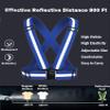 YUNLOVXEE Reflective Strap Safety Vest Gear - 2-10 Pack Adjustable High Visible Reflective Running Gear for Women Men Night (Blue x2) view 2