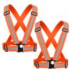 YUNLOVXEE Reflective Strap Safety Vest Gear - 2-10 Pack Adjustable High Visible Reflective Running Gear for Women Men Night (Orange x2) view 1