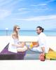 Beach Blanket Orange Purple Gray Abstract Sandproof Waterproof Beach Mat Modern Art Sand Free Mat Quick Drying Beach Essentials for Vacation Lightweight with 4 Stakes & Corner Pockets 118"x108" view 4