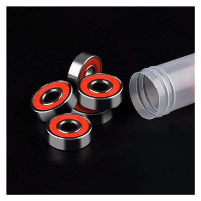 SUOFEILAIMU 16Pcs ABCE-11 608 Skate Scooter Skateboard Wheels Spare Bearings 608RS Ball Roller Highest Precision Shafts Bearing Steel (Color : Red)