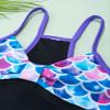 Moggemol Kids Girls 3 Piece Tankini Swimsuit Floral Print Top with Boyshorts Bottoms Bathing Suit Swimwear Fish Scales 8 Years view 4
