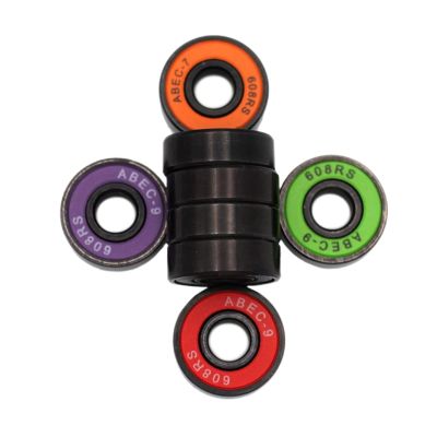 SUOFEILAIMU 16pcs 608-2RS ABEC-7 Colorful Ring Longboard Inline Skate Skateboard Bearings