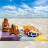 ALAGEO Beach Blanket Orange Purple Gray Abstract Sandproof Waterproof Beach Mat Modern Art Sand Free Mat Quick Drying Beach Essentials for Vacation Lightweight with 4 Stakes & Corner Pockets 95"x80" view 2