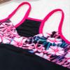 Moggemol Kids Girls 3 Piece Tankini Swimsuit Floral Print Top with Boyshorts Bottoms Bathing Suit Swimwear Flower 6 Years view 4