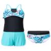 Moggemol Kids Girls 3 Piece Tankini Swimsuit Floral Print Top with Boyshorts Bottoms Bathing Suit Swimwear Palm Leaf 8 Years view 1